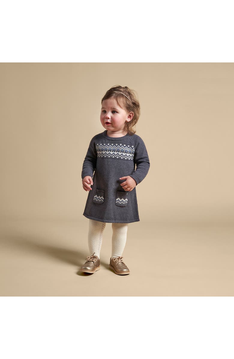 Modern Moments<sup>™</sup> by Gerber Dark Grey Heather Fair Isle Dress, Alternate, color, Dark Grey Fair Isle