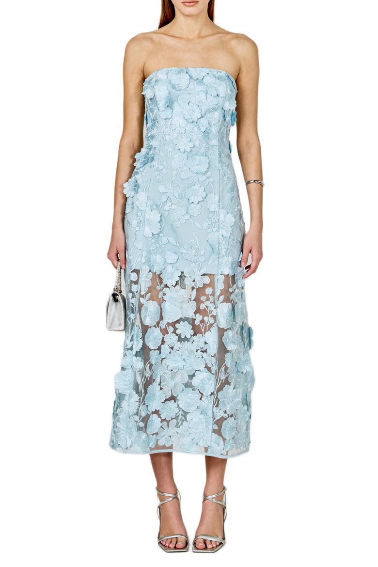 endless rose strapless floral embroidered mini dress Endless Rose