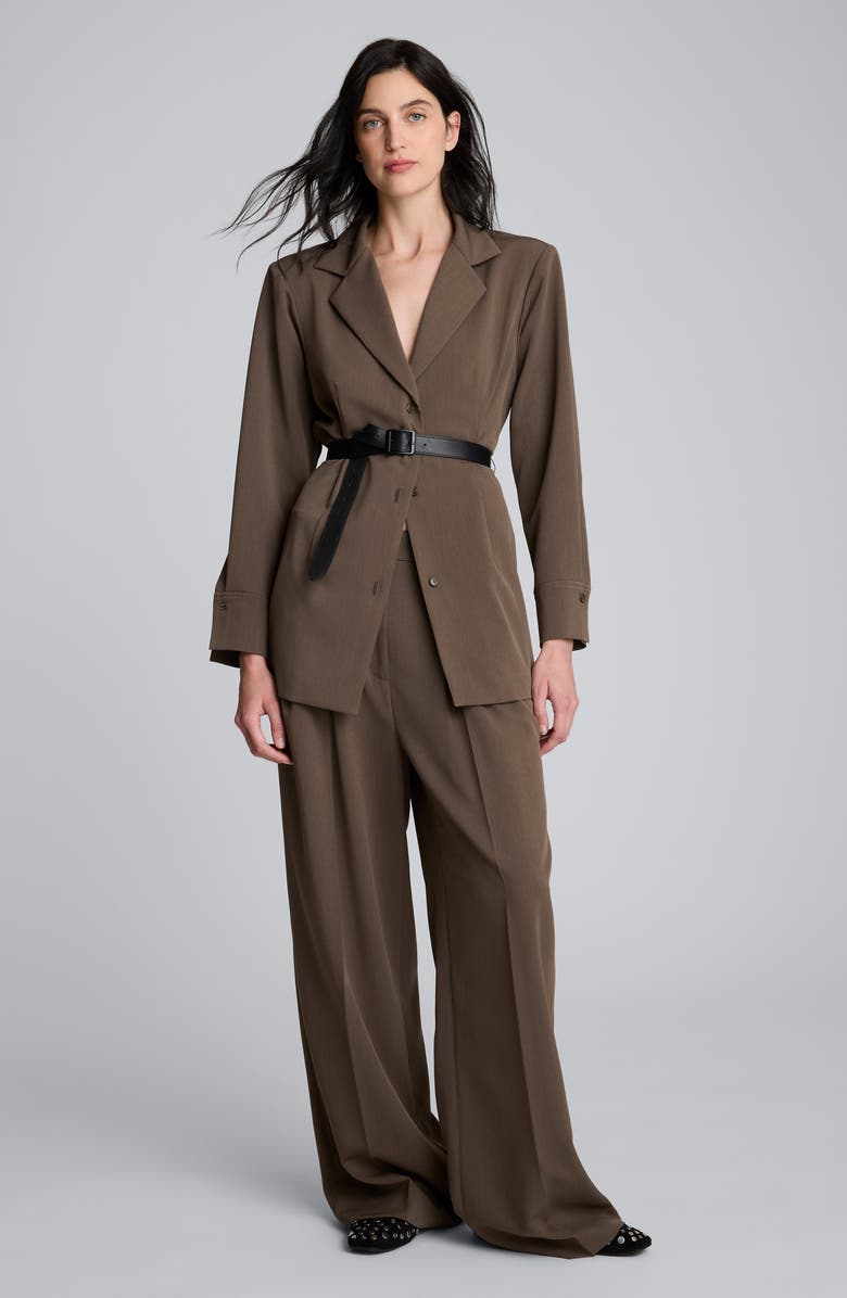 Kenneth Cole Double Pleat High Waist Wide Leg Pants, Alternate, color, Pewter Green