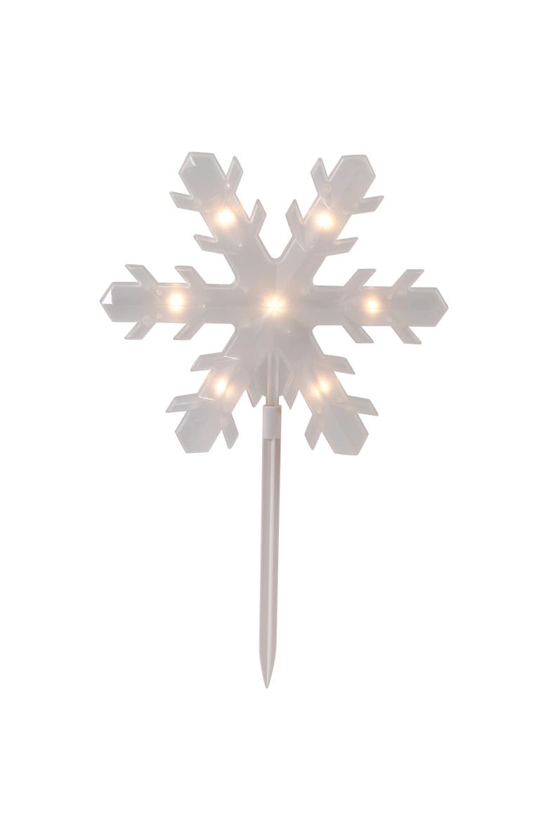 Northlight Lighted Snowflake Outdoor Christmas Pathway Markers - 14.25" - Set of 5, Alternate, color,
