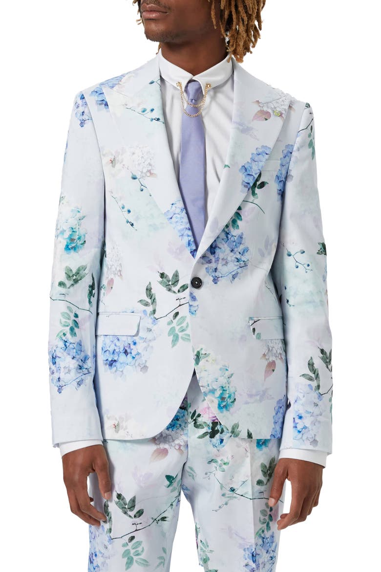 Pickhurst Slim Fit Blue Floral Suit Jacket, Main, color, BLUE