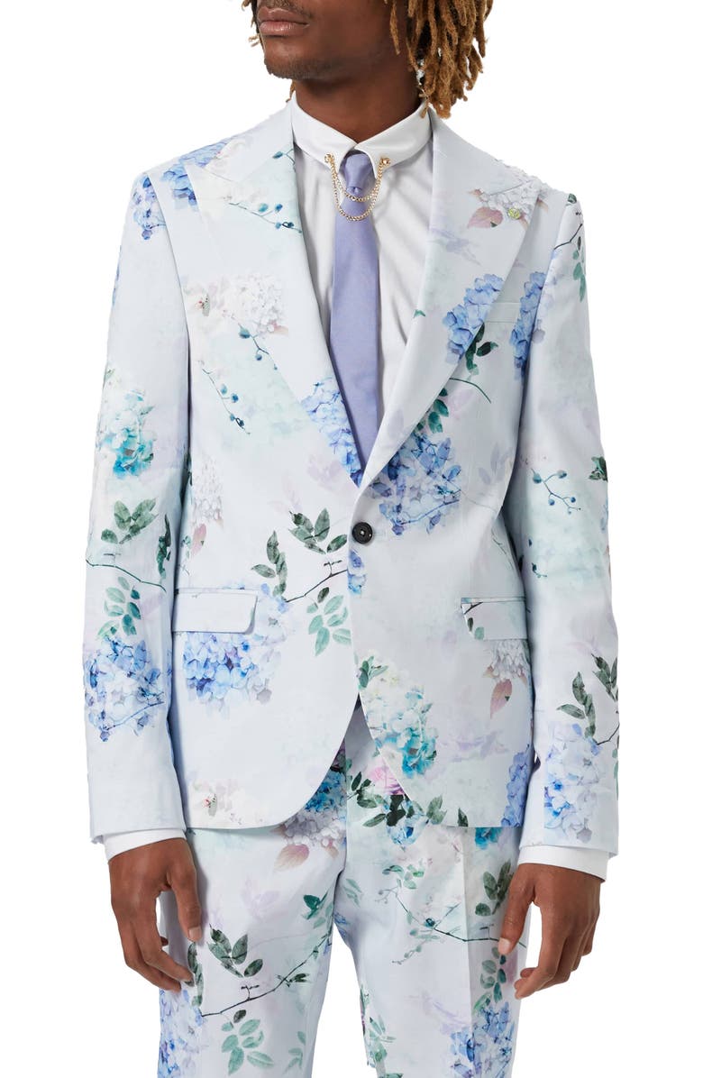 Twisted Tailor Pickhurst Slim Fit Blue Floral Suit Jacket, Main, color, 