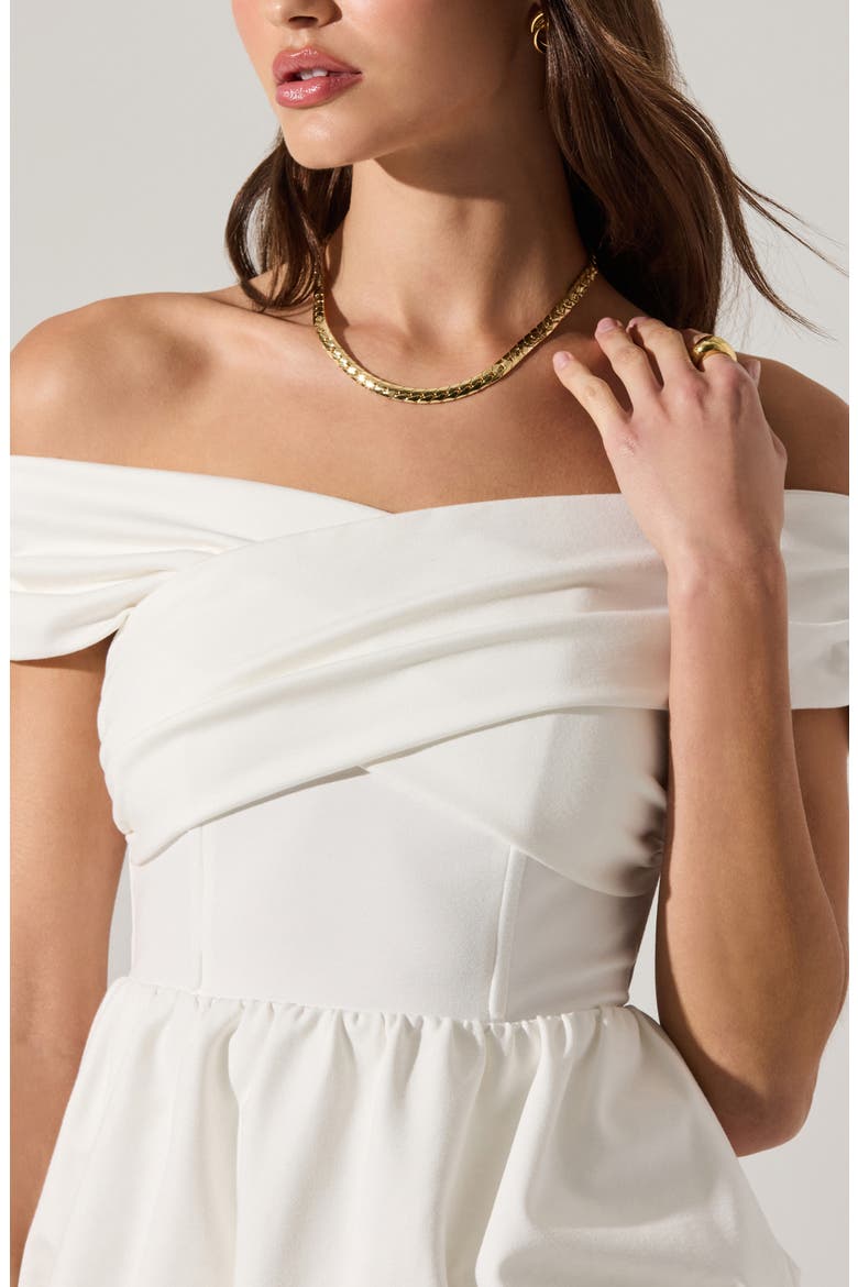 Tennille Off the Shoulder Peplum Top, Alternate, color, WHITE