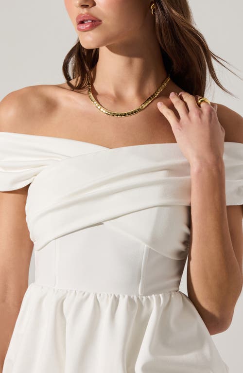 Astr The Label Tennille Off The Shoulder Peplum Top In White