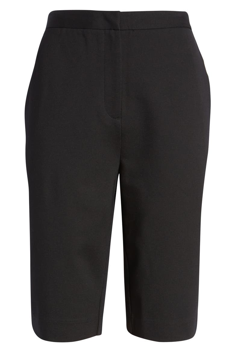 Longline Ponte Shorts, Alternate, color, BLACK