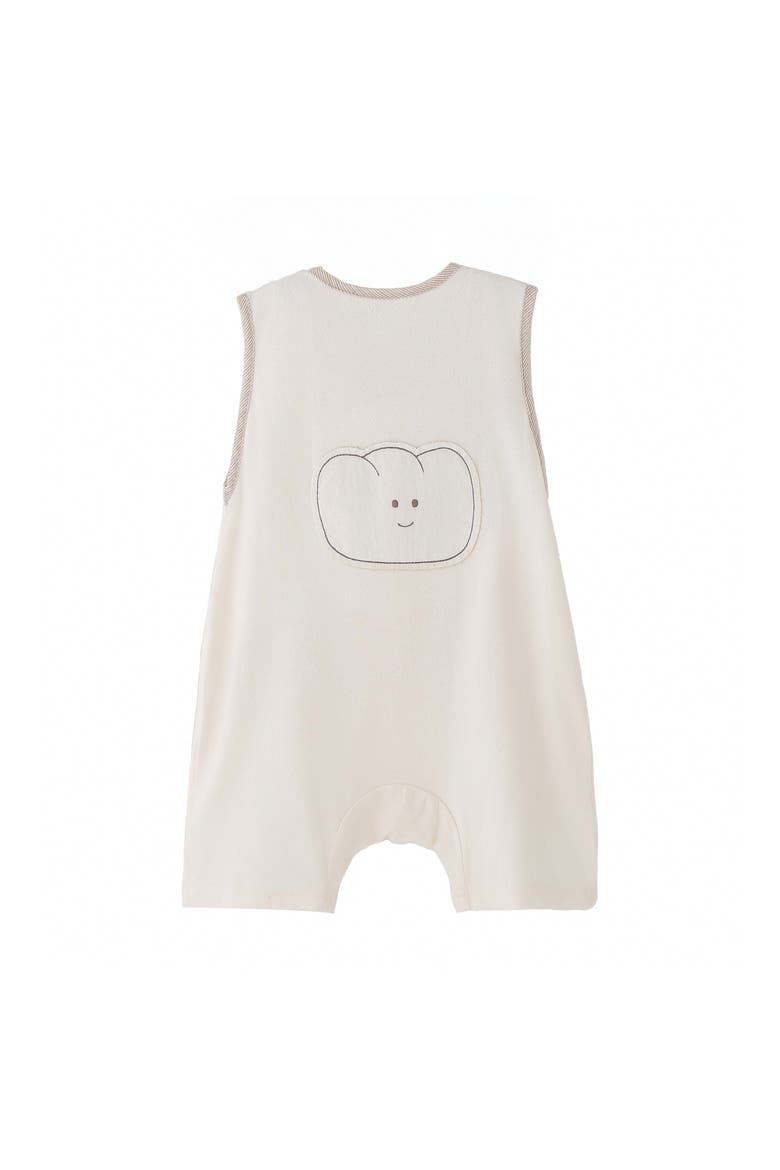 Bear Pocket Romper, Alternate, color, Ivory
