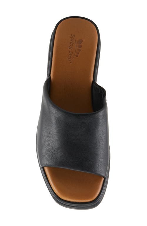 Spring Step Fire Island Platform Slide Sandal In Black