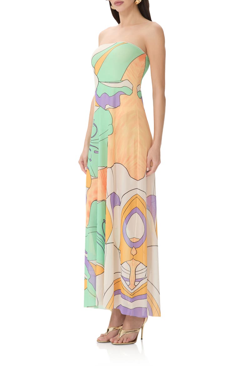 Alfie Floral Print Strapless Dress, Alternate, color, SCARF FLORAL