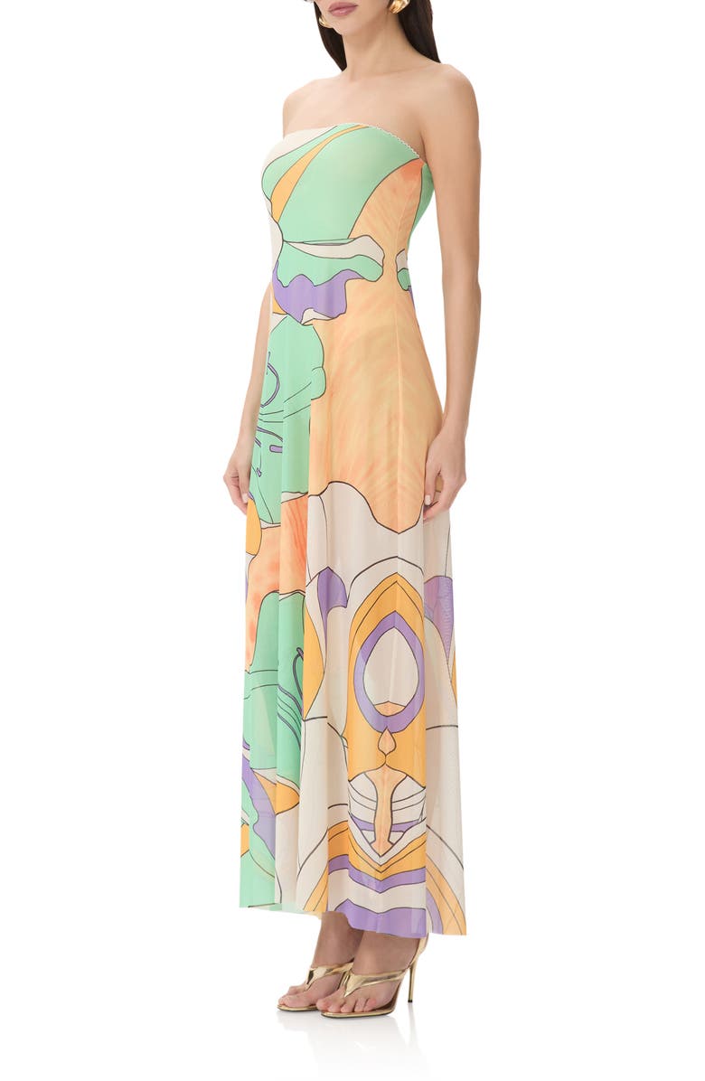 AFRM Alfie Floral Print Strapless Dress, Alternate, color, Scarf Floral