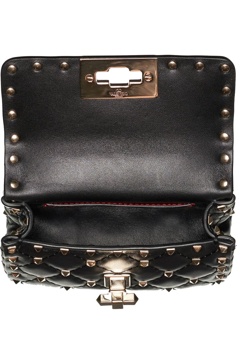 Valentino Garavani Micro Spike It Rockstud Lambskin Leather Top Handle Bag, Alternate, color,