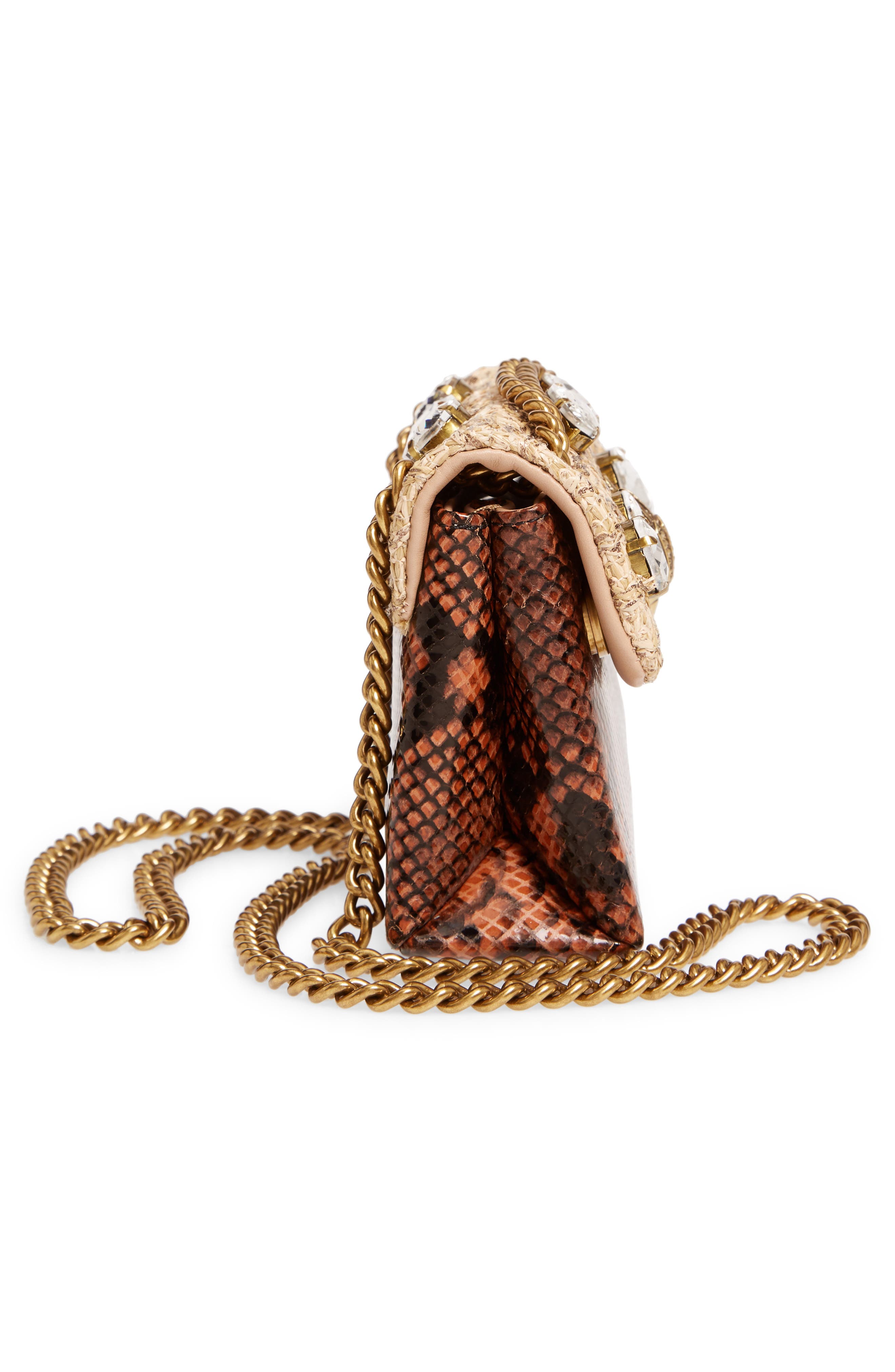 Kurt Geiger London Mini Kensington Raffia & Snake Embossed Leather Crossbody Bag, Alternate, color, 