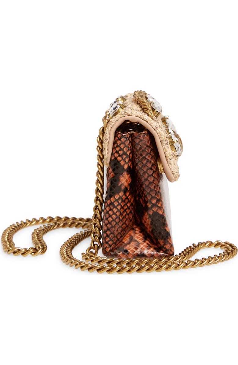 Kurt Geiger London Mini Kensington Raffia & Snake Embossed Leather Crossbody Bag, Alternate, color,