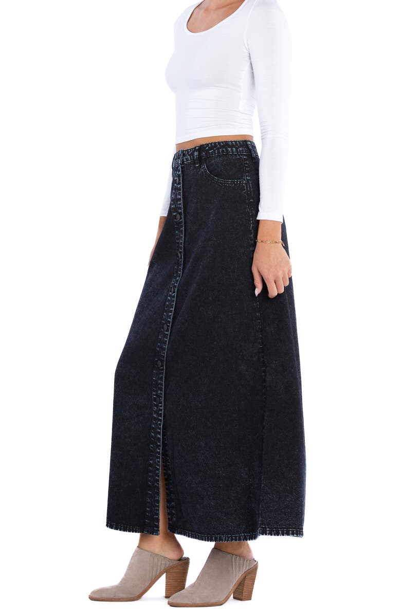 Wash Lab Denim Denim Maxi Skirt, Alternate, color, Denim Black
