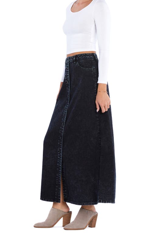 Wash Lab Denim Denim Maxi Skirt In Denim Black