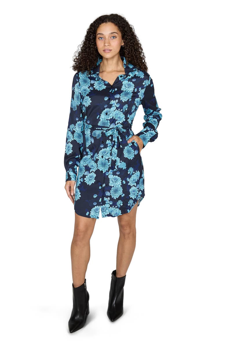 Lords of Harlech Dorethy Stretch Viscose Shirt Dress, Alternate, color, Serious Floral Navy