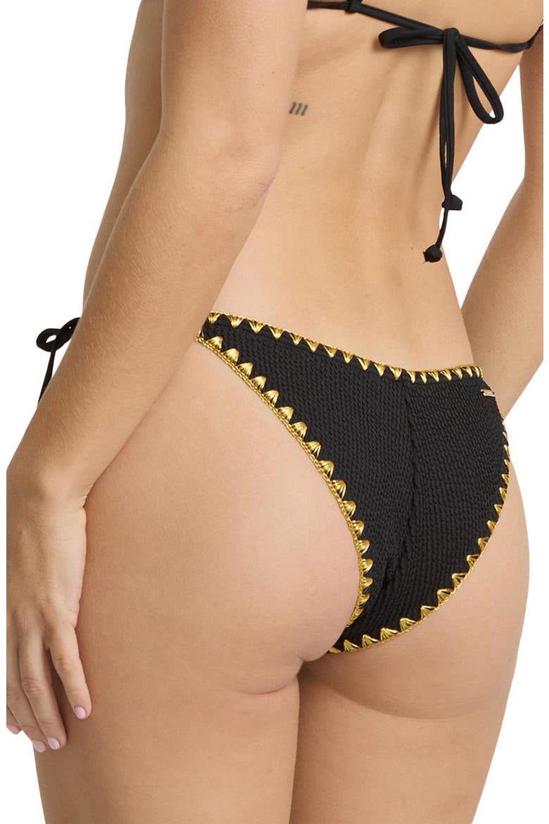 Holidazed Tanga Bikini Bottoms, Alternate, color, BLACK PEBBLE