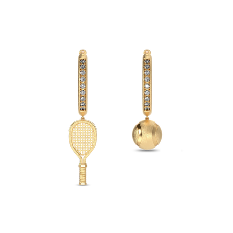 The Tennis Hoop Earrings, White Diamond