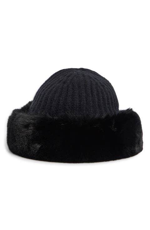 Faux Fur Knit Cloche