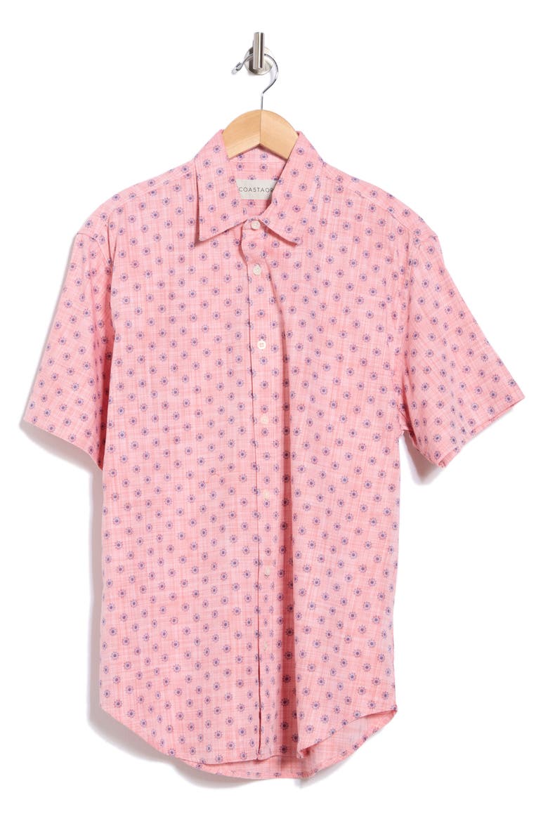 Coastaoro Starburst Short Sleeve Shirt, Alternate, color, Coral