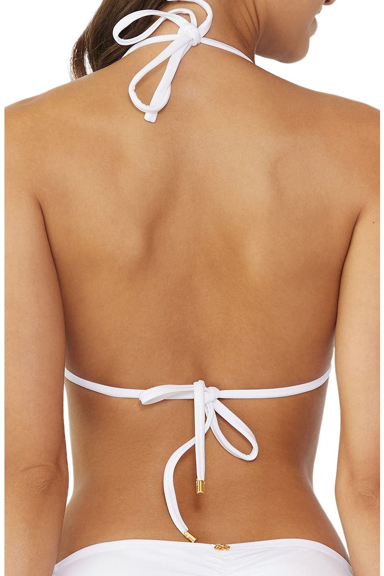 Lace Ruffle Triangle Bikini Top, Alternate, color, WATER LILY
