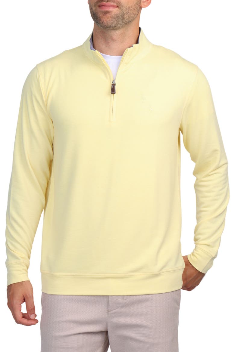 French Terry Quarter Zip Pullover, Main, color, SUNSHINE