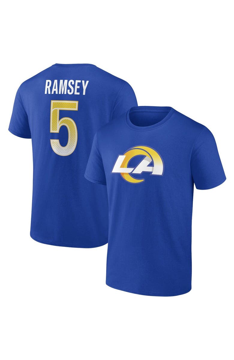 FANATICS Men's Fanatics Branded Jalen Ramsey Royal Los Angeles Rams Player Icon T-Shirt, Main, color, 