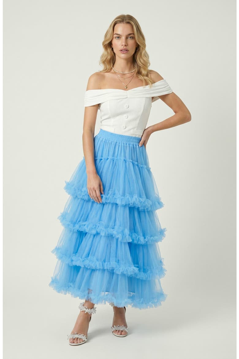 Tulle Maxi Skirt, Alternate, color, Light Blue
