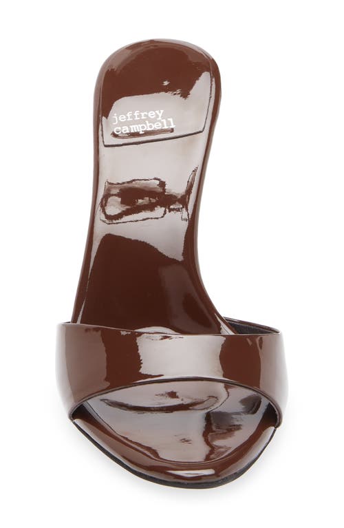 Jeffrey Campbell Ce-soire Slide Sandal In Brown Patent