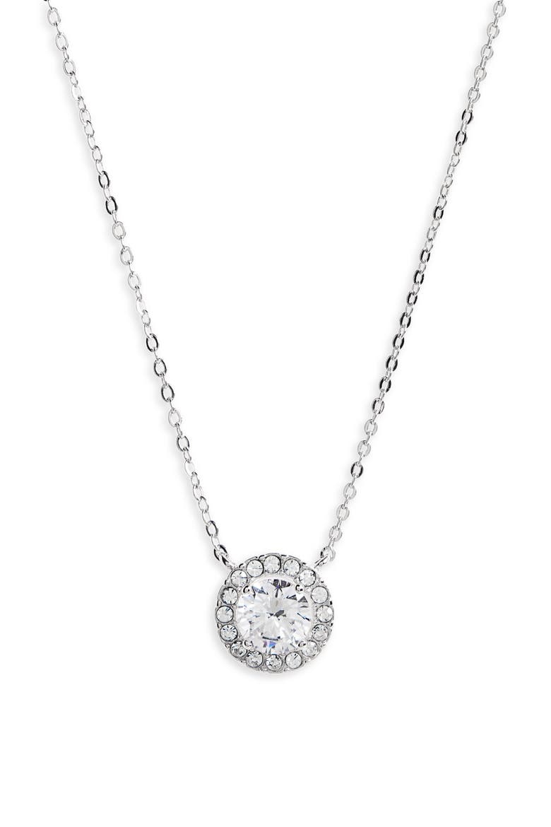 Cubic Zirconia Pendant Necklace, Main, color, CLEAR- SILVER