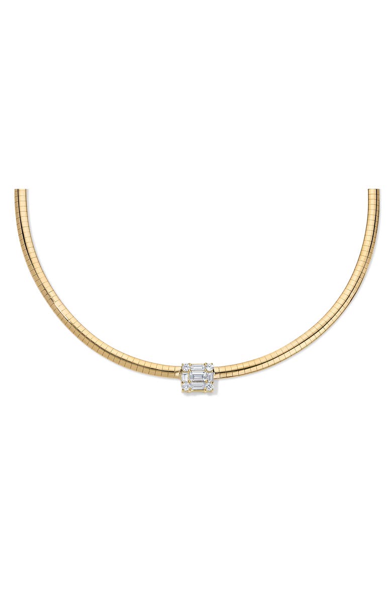 Clarity Omega Cube Diamond Pendant Choker Necklace, Alternate, color, 18K YELLOW GOLD