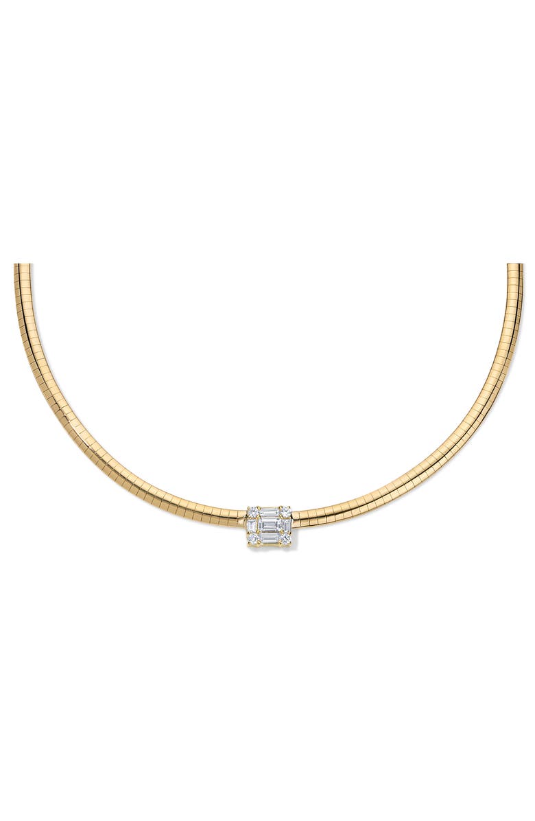 Mindi Mond Clarity Omega Cube Diamond Pendant Choker Necklace, Alternate, color, 18K Yellow Gold