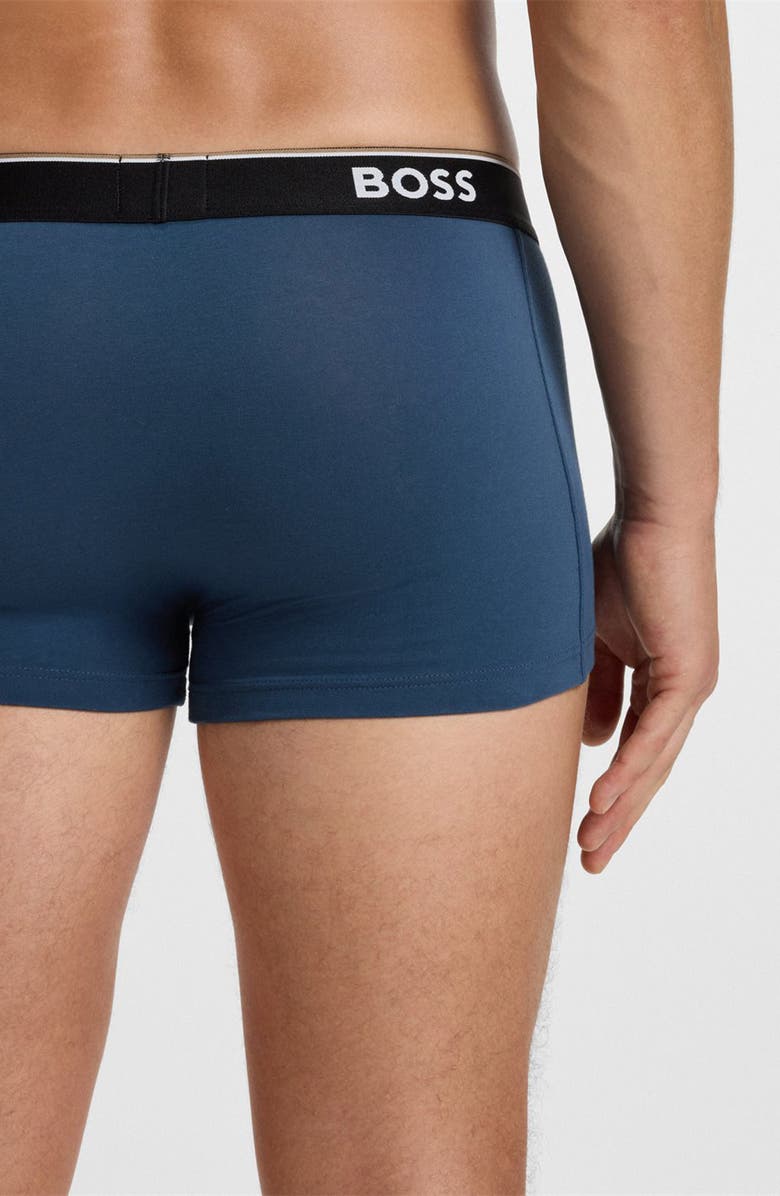 BOSS Assorted 3-Pack Power Stretch Cotton Trunks, Alternate, color, Blue Multi