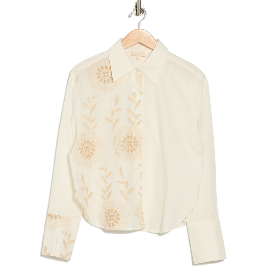 Parker The Corbin Long Sleeve Button Front Shirt In White