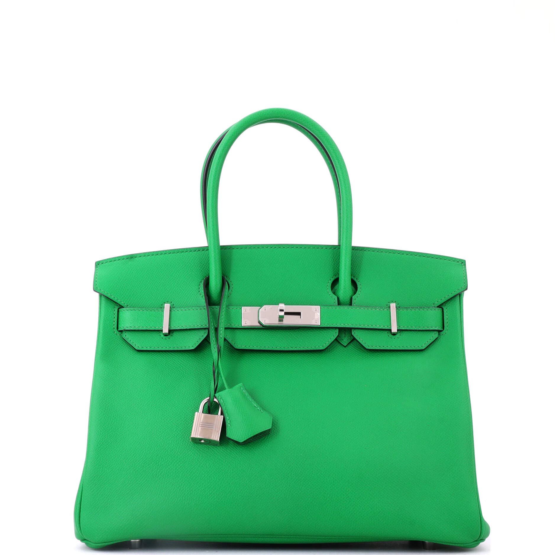 Birkin Handbag Green Epsom with Palladium Hardware 30, Main, color, Green