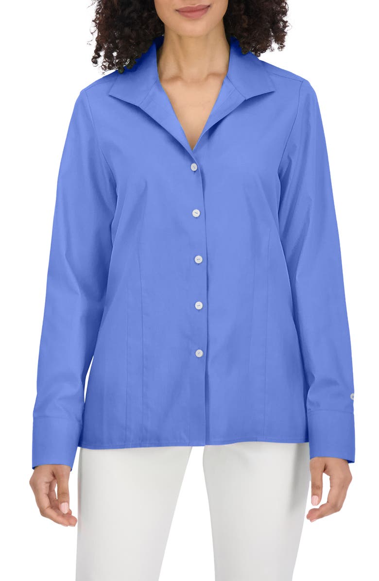 Foxcroft Katie Cotton Button-Up Shirt, Main, color, 