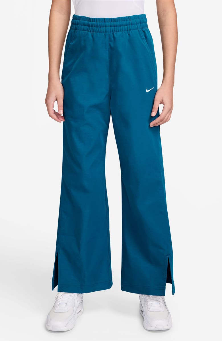 Nike Kids' Woven Wide Leg Pants, Main, color, 301 Green Abyss/White