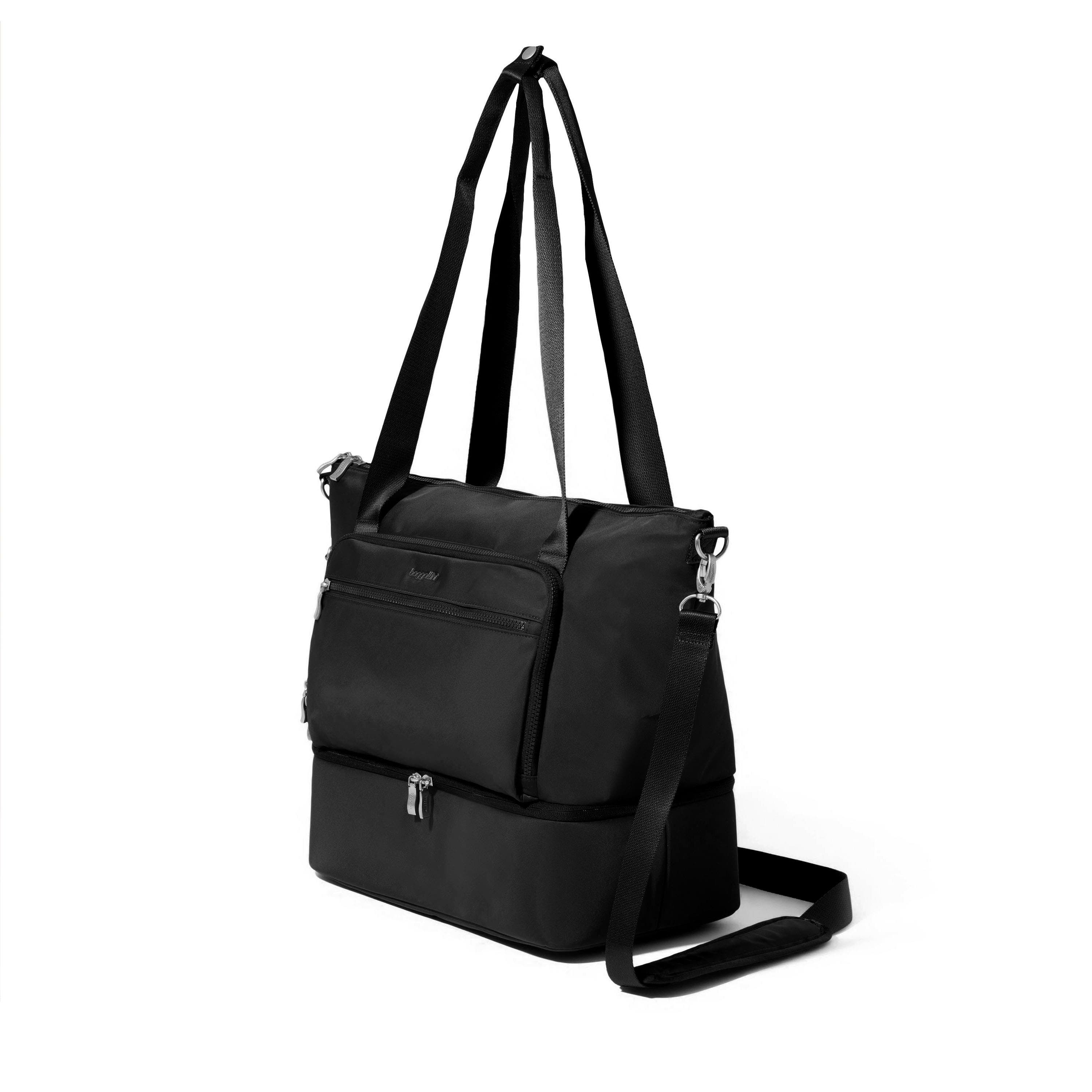 BAGGALLINI Park Ave Overnight Tote, Alternate, color, Black Twill