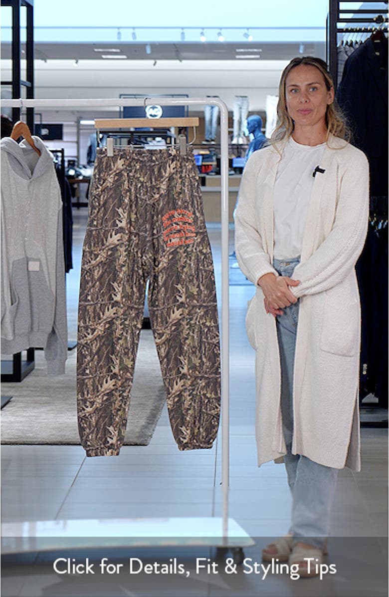 1-800-Manhunt Kimmy Camo Cotton Blend Sweatpants, sales video thumbnail