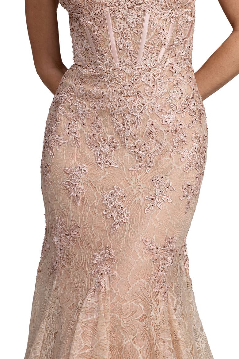 Embellished Sweetheart Cap Sleeve Trumpet Gown, Alternate, color, Blush