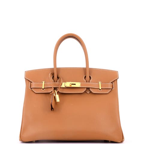 Birkin Handbag Brown Epsom With Gold Hardware 25