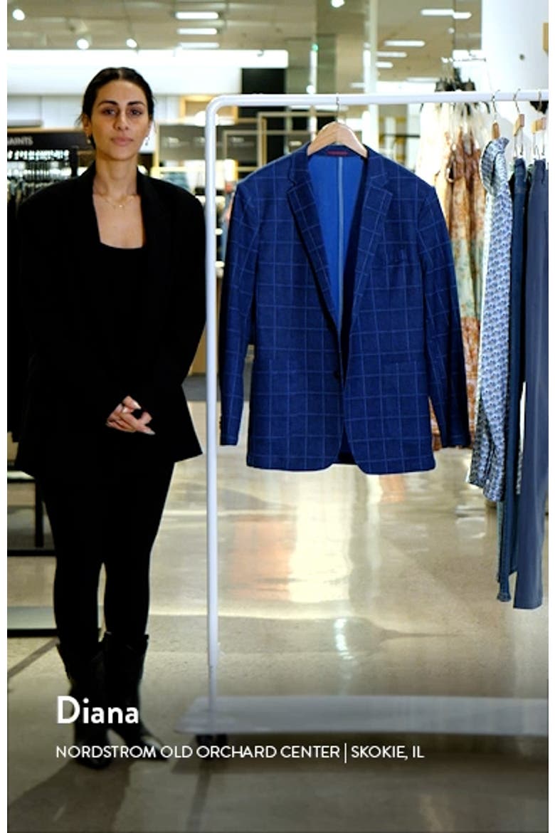 XC Flex® Blue Windowpane Check Knit Sport Coat video