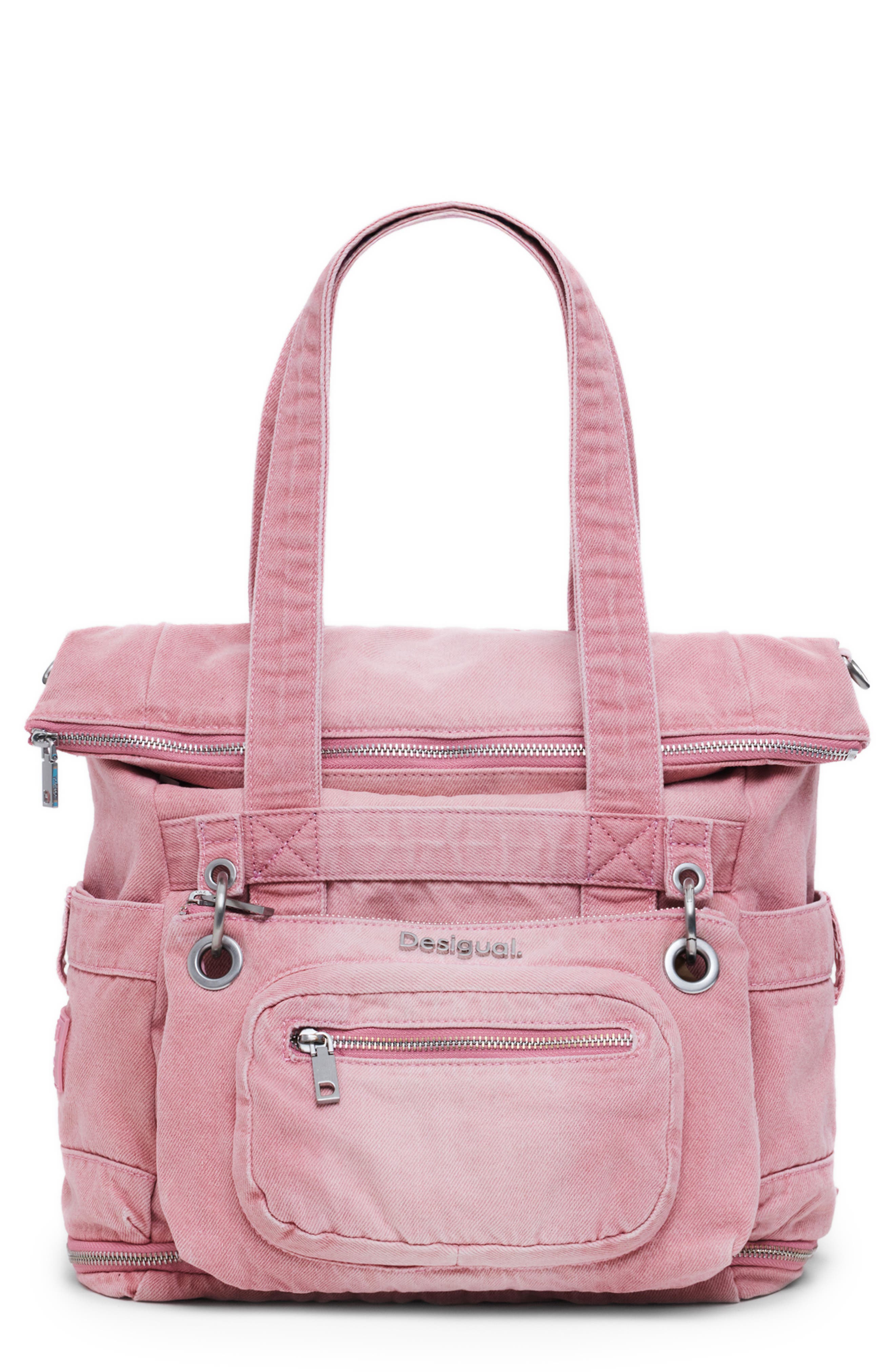 Desigual Convertible Canvas Backpack, Main, color, Pink