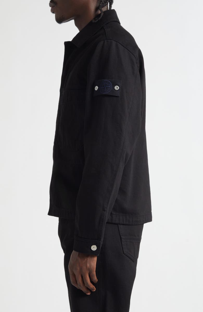 Stone Island Cotton Canvas Jacket, Alternate, color, V0029 Black
