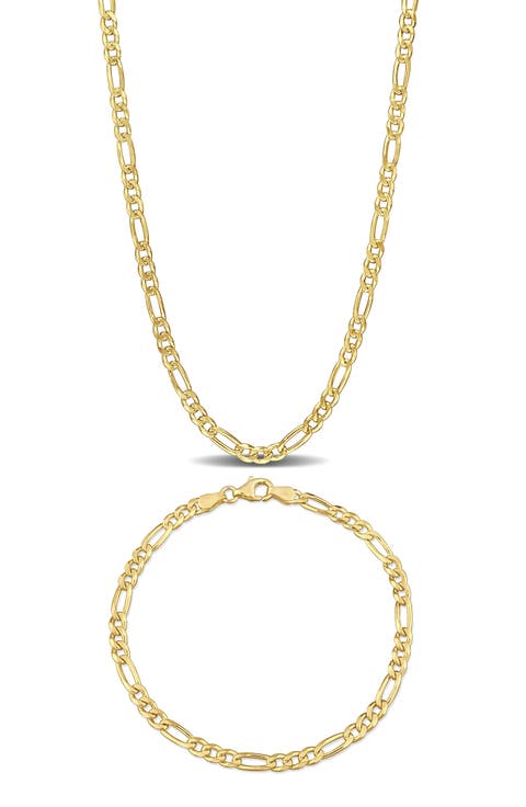 Figaro Chain Bracelet & Necklace Set