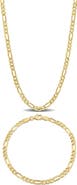 DELMAR Figaro Chain Bracelet & Necklace Set