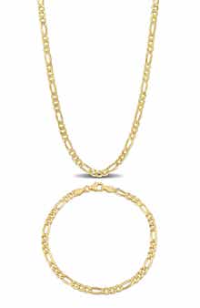 Figaro Chain Bracelet & Necklace Set