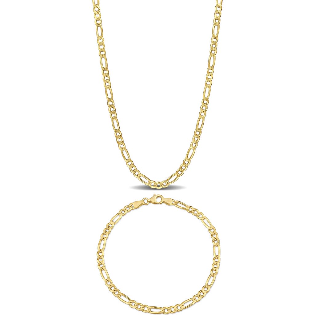 Delmar Figaro Chain Bracelet & Necklace Set In Gold