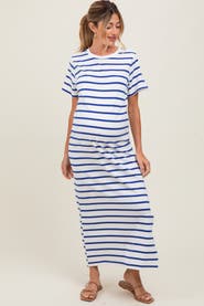 PinkBlush Striped Side Slit Maxi Dress