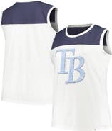 '47 Women's '47 White/Navy Tampa Bay Rays Plus Size Waist Length Muscle Tank Top