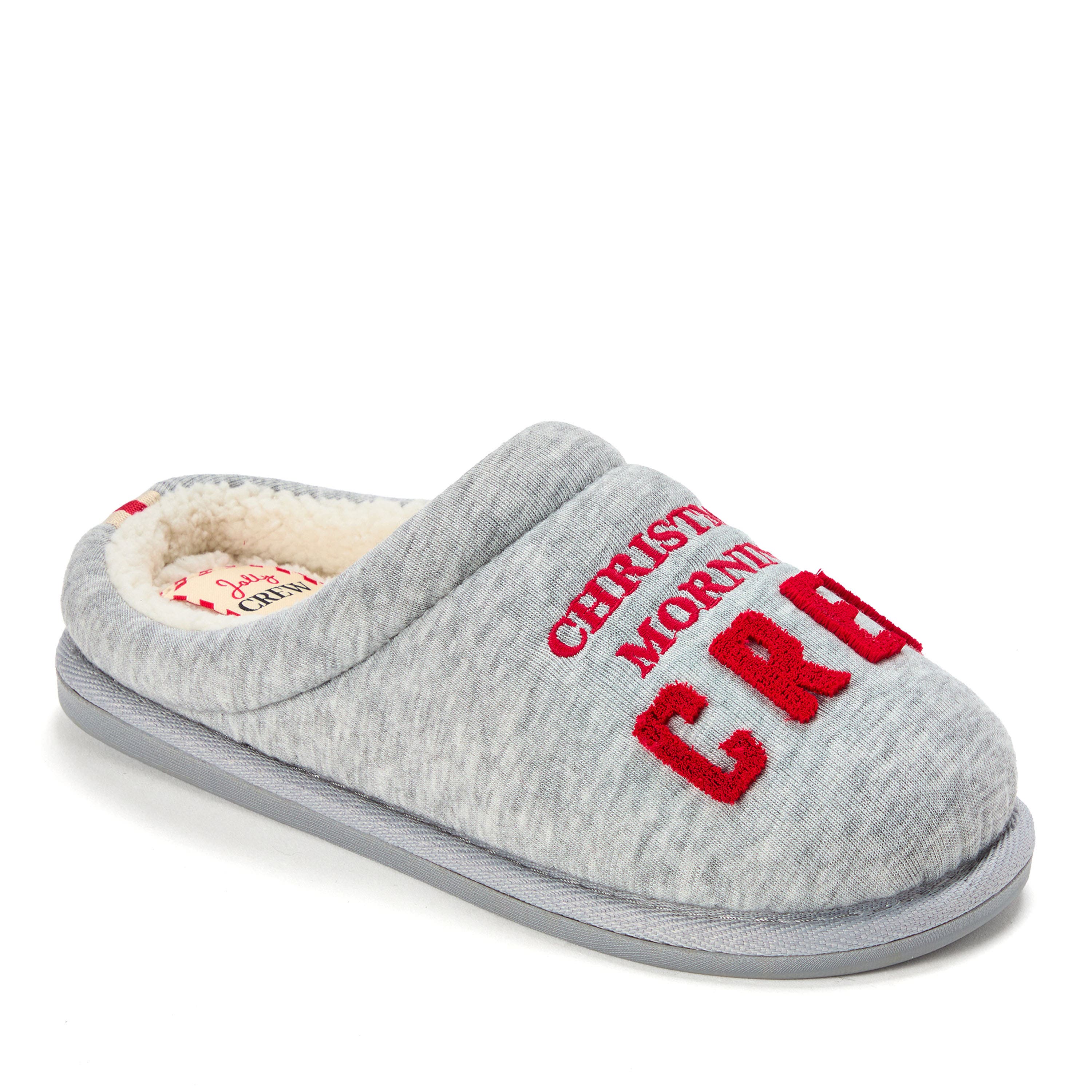 Christmas Morning Crew Slippers, Alternate, color, LIGHT HEATHER GREY